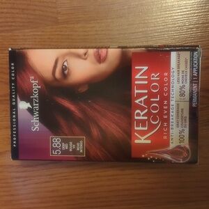 Schwarzkopf Keratin Color Permanent Hair Color Cream, 5.88 Deep Red.